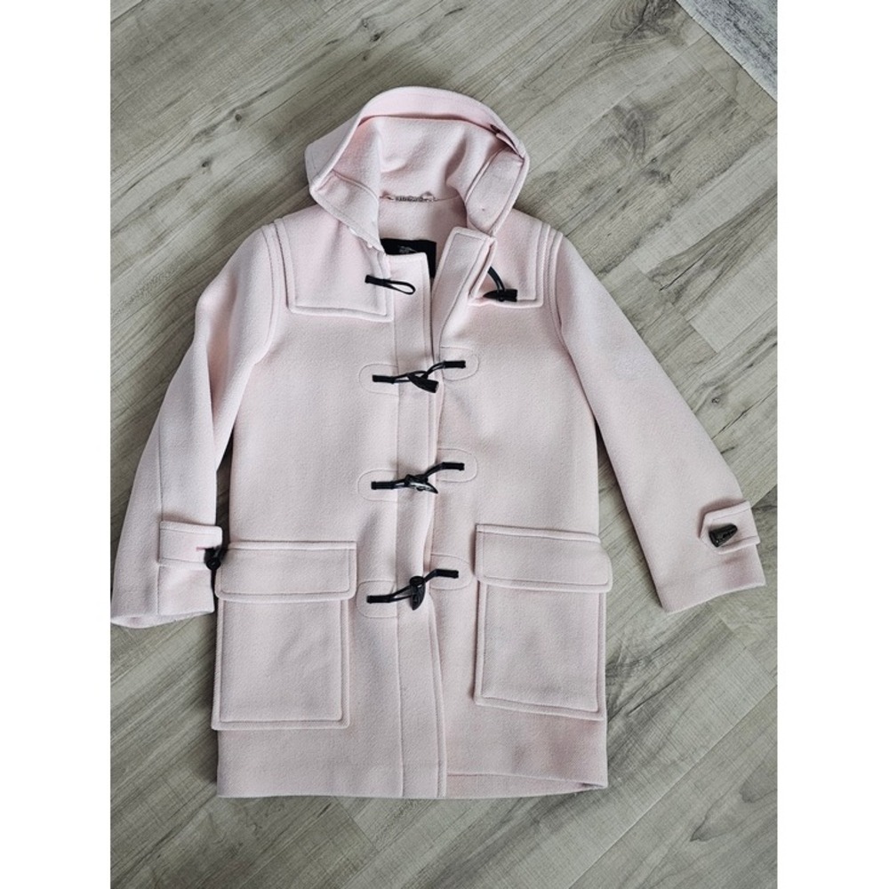 Burberry Mini Duffle 99 Hooded Wool Coat pale pink